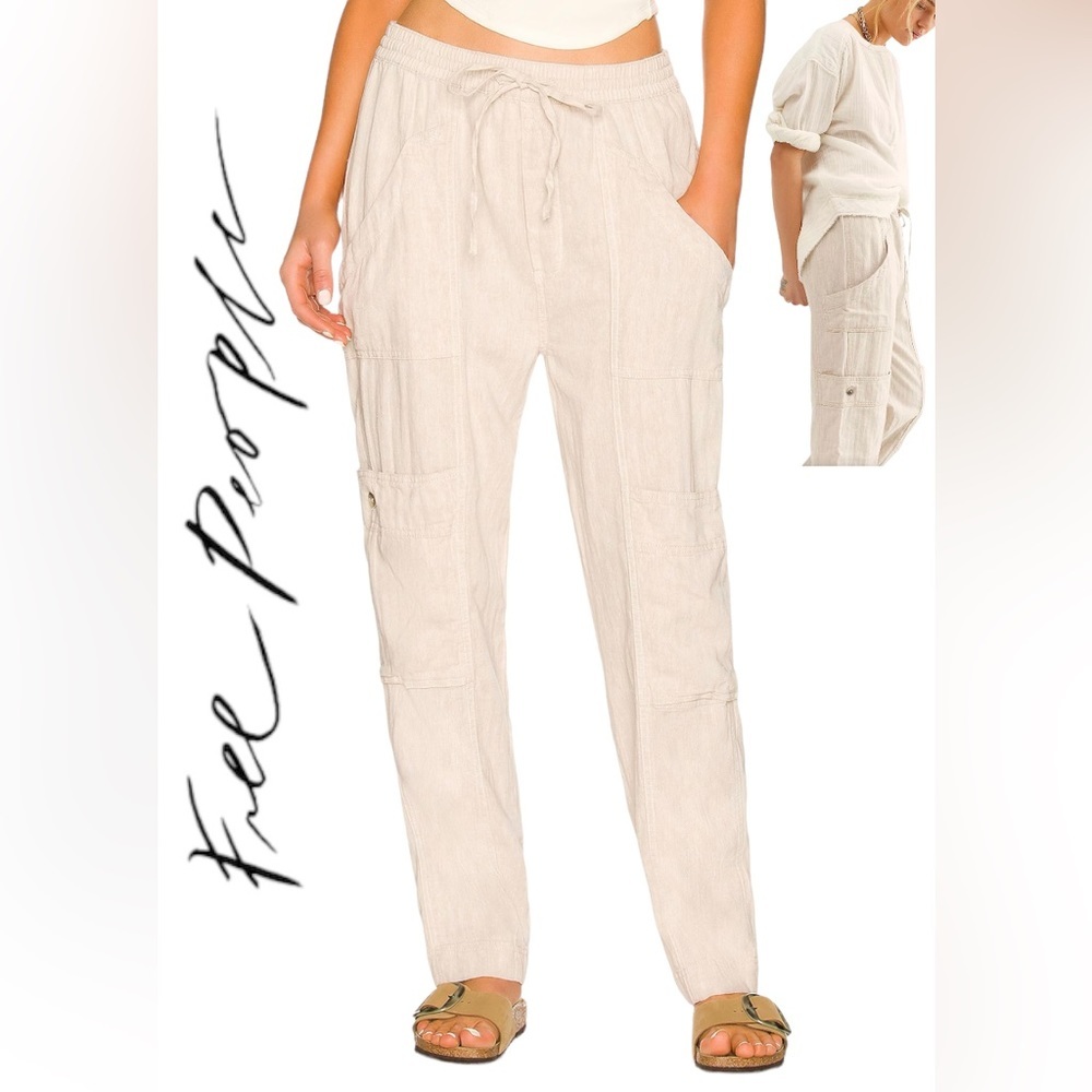 NWT Free People Feelin Good Utility Pull-On Pa Natural
